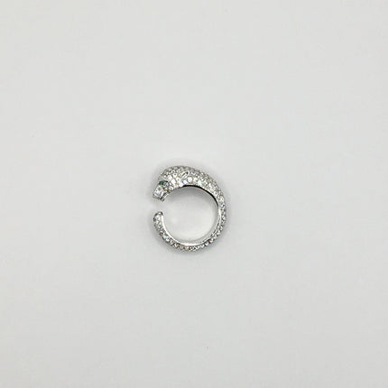 Vintage Crystal Cocktail Cougar Cat Ring 925 Sterling Silver