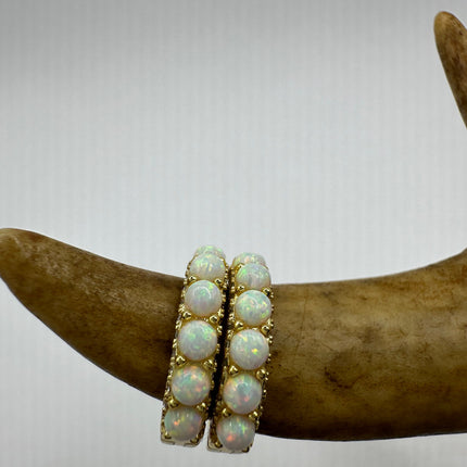 Vintage Opal Hoop Earrings