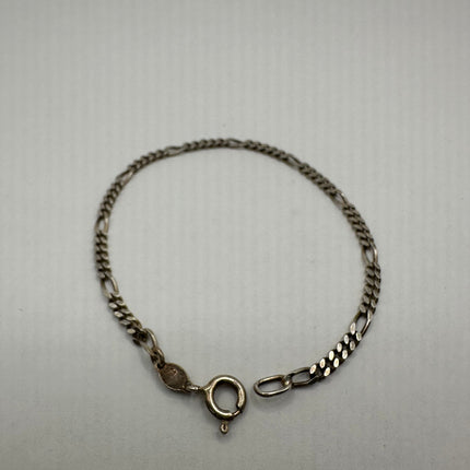 Vintage Figaro Chain Bracelet 925 Sterling Silver