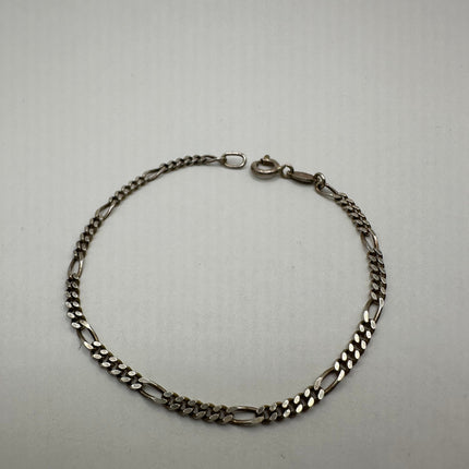 Vintage Figaro Chain Bracelet 925 Sterling Silver
