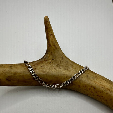 Vintage Figaro Chain Bracelet 925 Sterling Silver