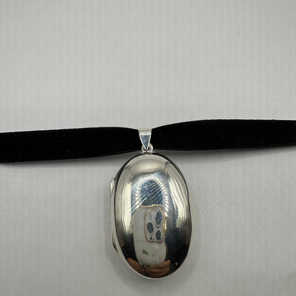 Vintage Silver Photo Locket | 925 Sterling Silver Pendant Photo Memory Charm Necklace | Can Hold Photo or Pet Ashes