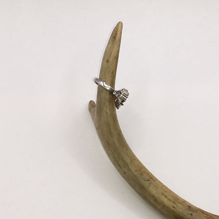 Vintage Crystal Stacking Engagement Promise Ring Wedding Band - 925 Sterling Silver
