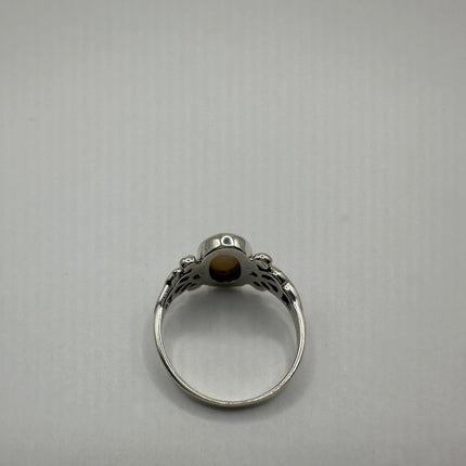 Vintage Mother of Pearl Celtic Knot Ring Band 925 Sterling Silver