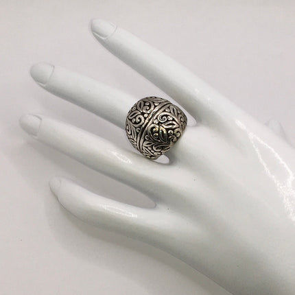 Vintage Boho Statement Ring Band 925 Sterling Silver