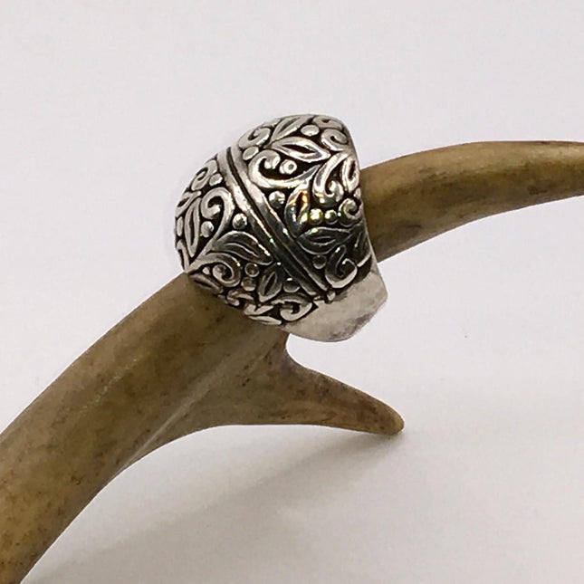 Vintage Boho Statement Ring Band 925 Sterling Silver