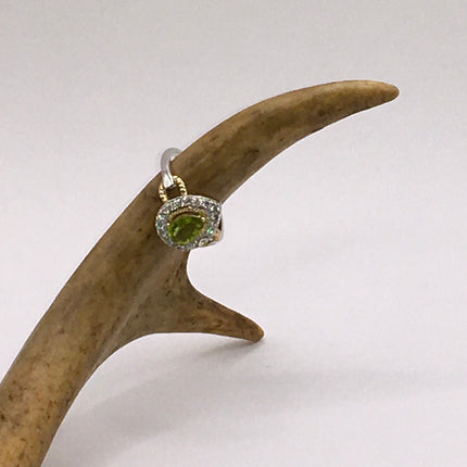 Vintage Crystal Peridot Stacking Eternity Promise Ring Wedding Band 925 Sterling Silver