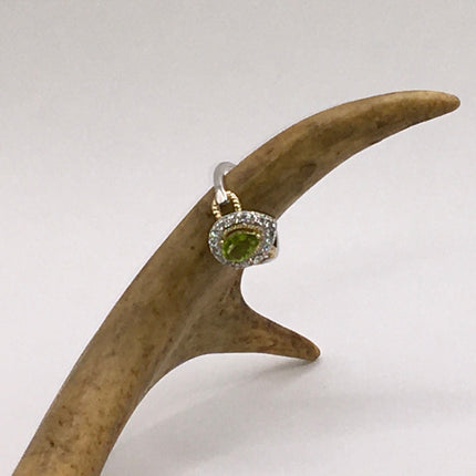Vintage Crystal Peridot Stacking Eternity Promise Ring Wedding Band 925 Sterling Silver