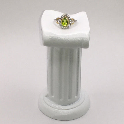 Vintage Crystal Peridot Stacking Eternity Promise Ring Wedding Band 925 Sterling Silver