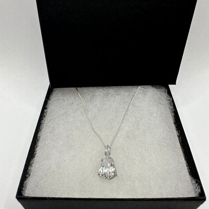 Vintage Cubic Zirconia 925 Sterling Silver chain Necklace