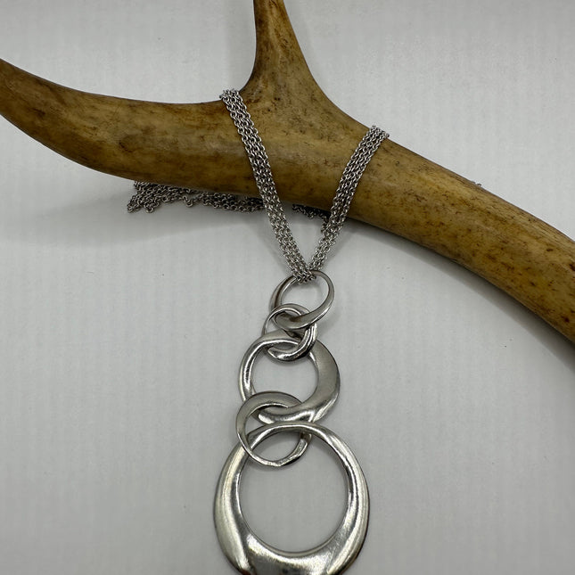 Vintage circles 925 Sterling Silver chain Necklace