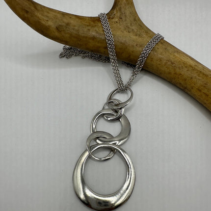 Vintage circles 925 Sterling Silver chain Necklace