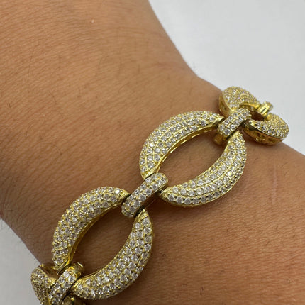 Vintage Gold Tennis Bracelet | Cubic Zirconia Tennis Bracelet Golden 925 Sterling Silver