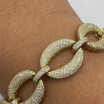 Vintage Gold Tennis Bracelet | Cubic Zirconia Tennis Bracelet Golden 925 Sterling Silver
