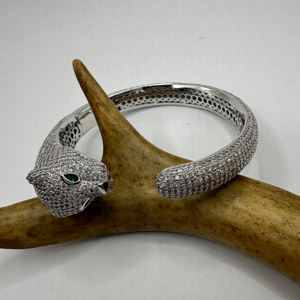 Cat Bangle Bracelet: Vintage Sterling Silver (Adjustable Size)