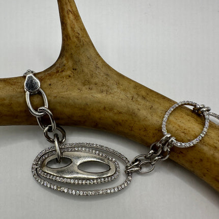 Vintage Silver Tennis Bracelet | Diamond Look Cubic Zirconia 925 Sterling Silver