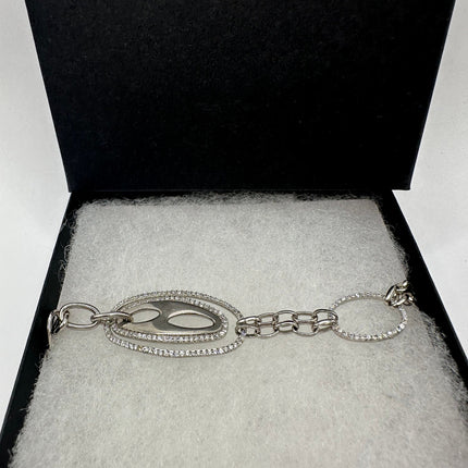 Vintage Silver Tennis Bracelet | Diamond Look Cubic Zirconia 925 Sterling Silver