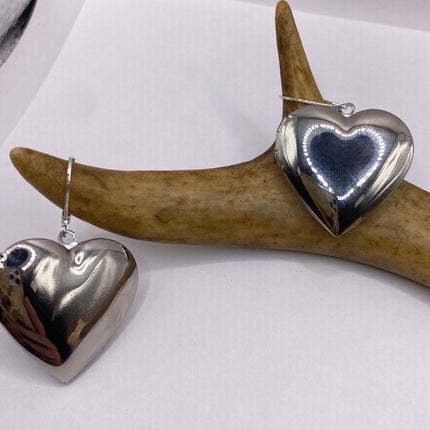 Vintage Silver Earrings | Stainless Steel Locket Earrings Lever Backs