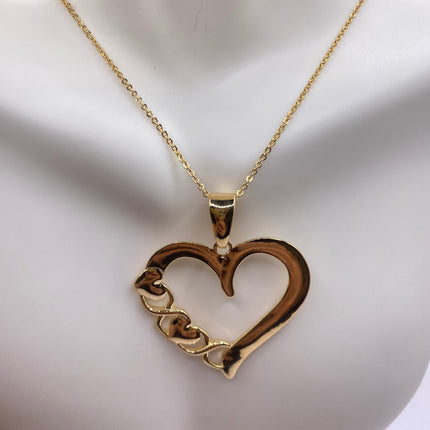 Vintage 9k Gold Filled Large Statement Heart on a Gold Filled Chain Necklace