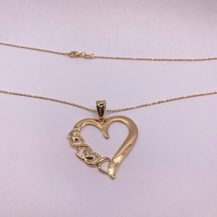 Vintage 9k Gold Filled Large Statement Heart on a Gold Filled Chain Necklace