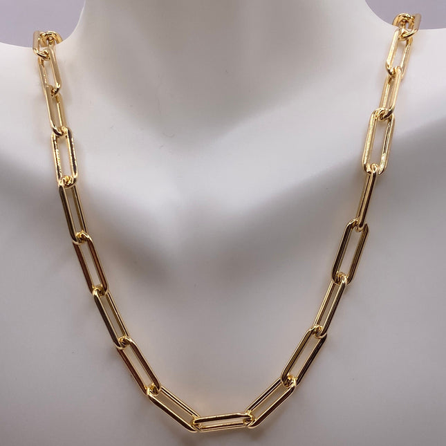 Vintage Gold Chain Link Necklace | 9K Gold Filled Layered Stacked Mariner Anchor Link Chain Necklaces | Multiple Long Lengths and Link Types