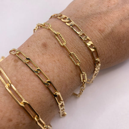 Vintage Look Gold Chain Stacking Layered Bracelets Anklets