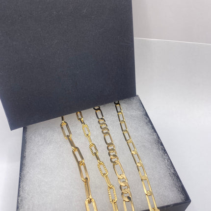 Vintage Look Gold Chain Stacking Layered Bracelets Anklets