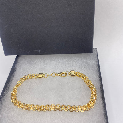 Vintage Look 18k Gold Filled Chain Stacking Layered Bracelets
