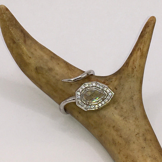Vintage Crystal Stacking Eternity Promise Ring Wedding Band 925 Sterling Silver Adjustable
