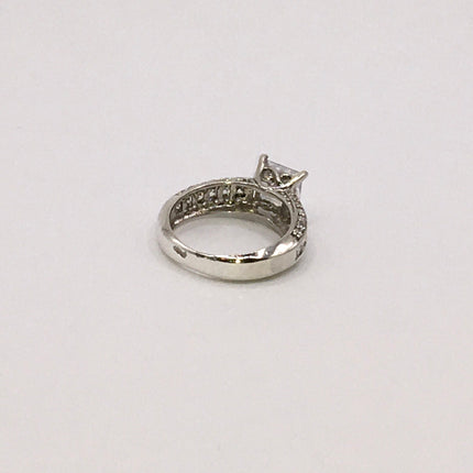 Vintage Crystal Stacking Eternity Promise Ring Wedding Band 925 Sterling Silver