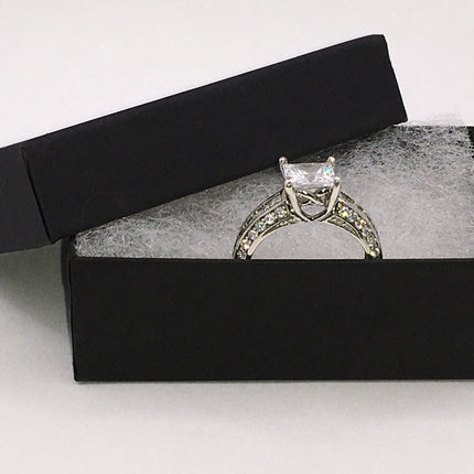 Vintage Crystal Stacking Eternity Promise Ring Wedding Band 925 Sterling Silver