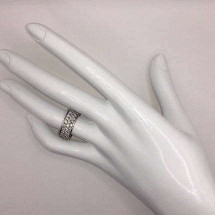 Vintage Crystal Stacking Eternity Promise Ring Wedding Band - 925 Sterling Silver