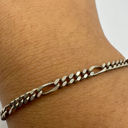 Vintage Figaro Chain Bracelet 925 Sterling Silver