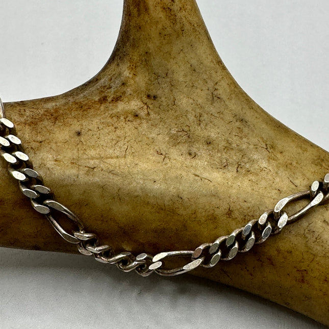 Vintage Figaro Chain Bracelet 925 Sterling Silver