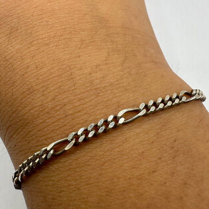 Vintage Figaro Chain Bracelet 925 Sterling Silver