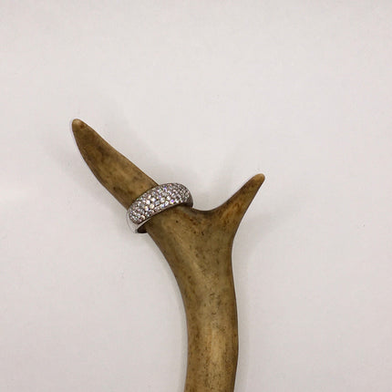 Vintage Crystal Stacking Eternity Promise Ring Wedding Band 925 Sterling Silver