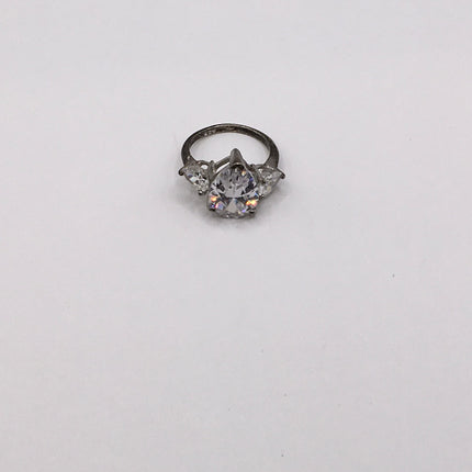 Vintage Crystal Stacking Eternity Promise Ring Wedding Band 925 Sterling Silver