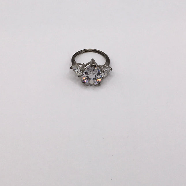 Vintage Crystal Stacking Eternity Promise Ring Wedding Band 925 Sterling Silver