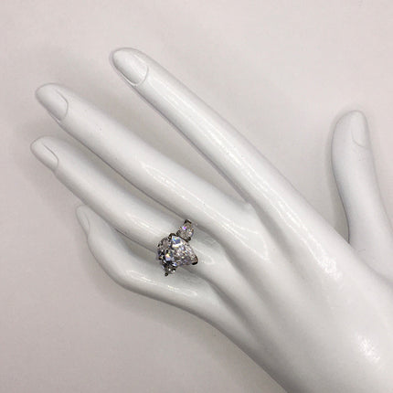 Vintage Crystal Stacking Eternity Promise Ring Wedding Band 925 Sterling Silver