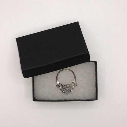 Vintage Crystal Stacking Eternity Promise Ring Wedding Band 925 Sterling Silver