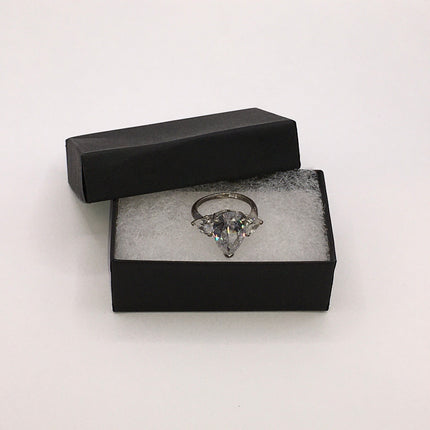 Vintage Crystal Stacking Eternity Promise Ring Wedding Band 925 Sterling Silver