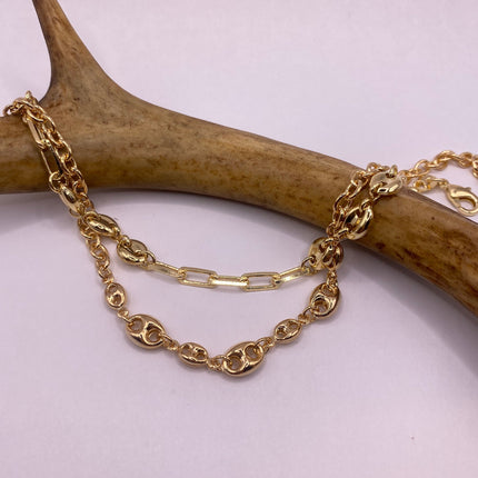 Vintage Look Gold Chain Stacking Layered Bracelets Anklets