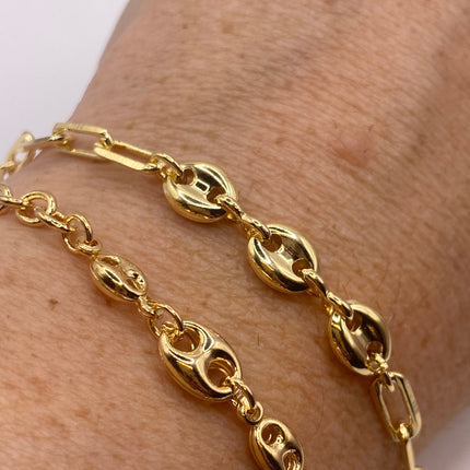 Vintage Look Gold Chain Stacking Layered Bracelets Anklets