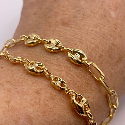 Vintage Look Gold Chain Stacking Layered Bracelets Anklets