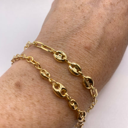 Vintage Look Gold Chain Stacking Layered Bracelets Anklets