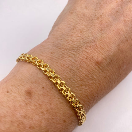 Vintage Look 18k Gold Filled Chain Stacking Layered Bracelets