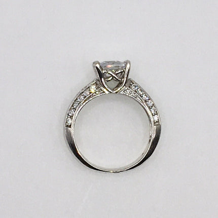 Vintage Crystal Stacking Eternity Promise Ring Wedding Band 925 Sterling Silver