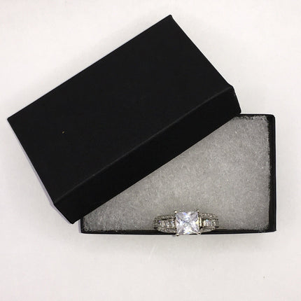 Vintage Crystal Stacking Eternity Promise Ring Wedding Band 925 Sterling Silver