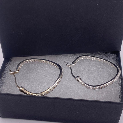 Vintage Silver Earrings - 925 Sterling Silver Tiny Hoop Loop
