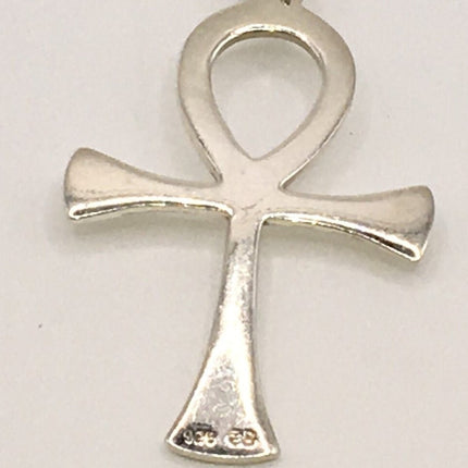 Vintage Ankh 925 Sterling Silver Black Velvet Choker Necklace